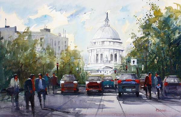 Ryan Radke Art Print featuring the painting Madison - Capitol by Ryan Radke