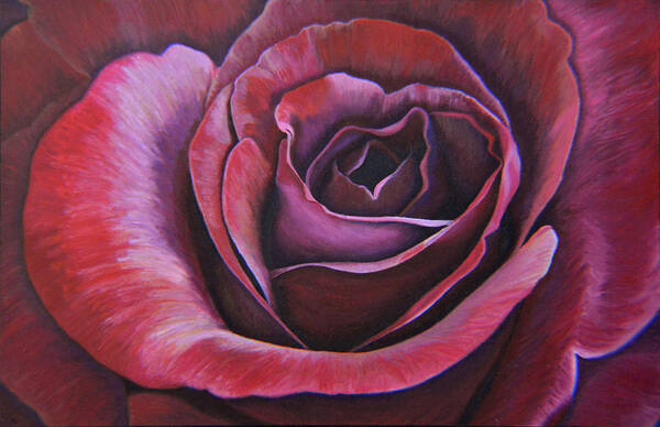 Rose Art Print featuring the painting March Rose by Thu Nguyen