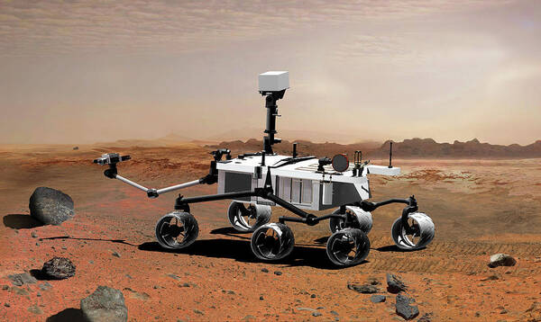 Mars Science Laboratory Art Print featuring the photograph Mars Science Laboratory Rover by Jpl-caltech/nasa/science Photo Library