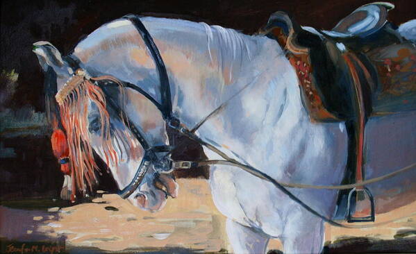 Marwari Horse Art Print featuring the painting Marwari Horse by Jennifer Wright