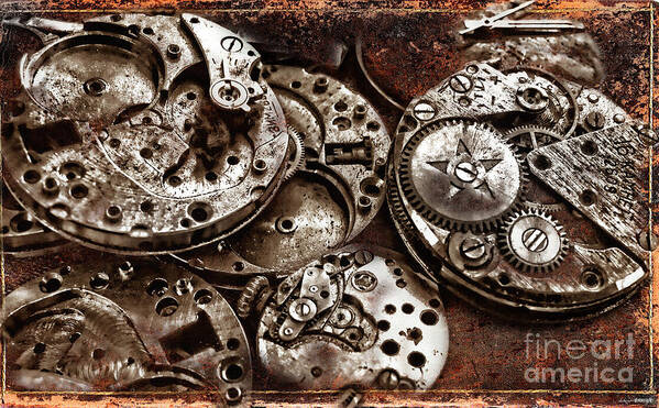 Rusty Art Print featuring the photograph Rusty Watch Mechanism by Daliana Pacuraru
