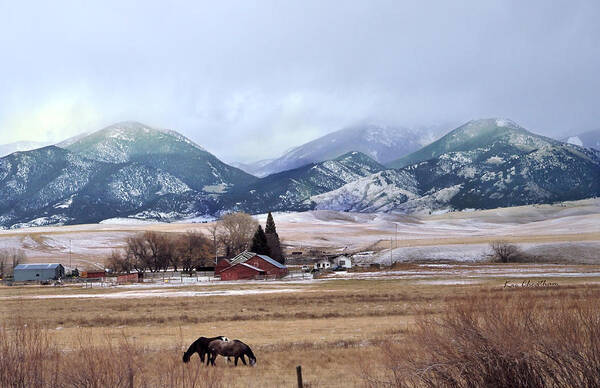 Montana Ranch Art Print featuring the photograph Montana Ranch - 1 by Kae Cheatham