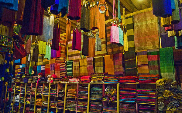 Textiles Art Print featuring the photograph Moroccan textiles by Christopher Byrd