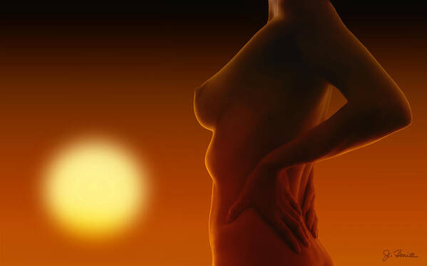 Nude Art Print featuring the photograph Nude in the Sunset by Joe Bonita