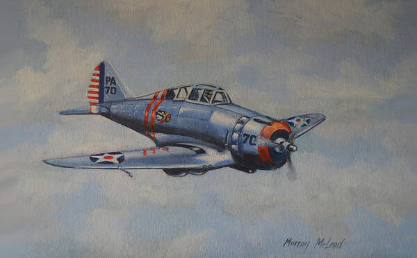 Aviation Art Art Print featuring the painting On Silver Wings by Murray McLeod