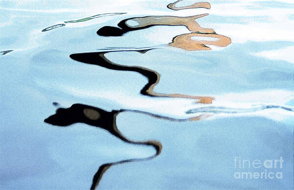 Water Art Print featuring the photograph Pastel Blue Water Reflection Abstract by Heiko Koehrer-Wagner
