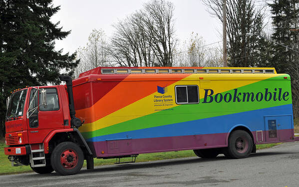 Book Art Print featuring the photograph Pierce County Bookmobile by Tikvah's Hope