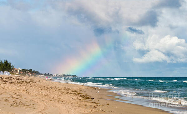 Beach Art Print featuring the photograph Rainbow Walk by Michelle Constantine