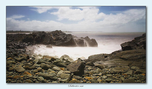Saltwater Nsw Australia Art Print featuring the photograph Saltwater on the rocks 01 by Kevin Chippindall