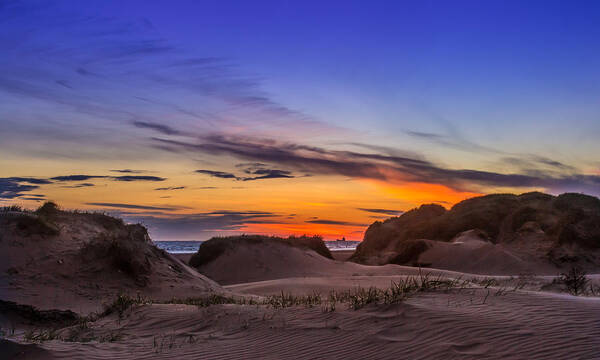Sunset Art Print featuring the photograph Sand Dunes Sunset by Paul Madden