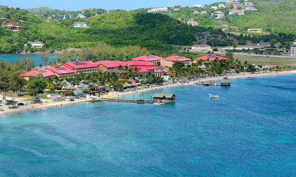 sandals Resort Art Print featuring the photograph Sandals Resort - Rodney Bay - St. Lucia by Brendan Reals