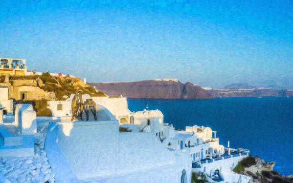 Oia Art Print featuring the painting Santorini Grk4163 by Dean Wittle