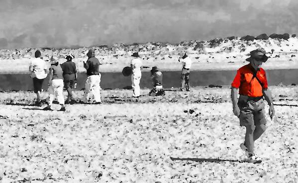 Digital Selective Color Photo Art Print featuring the digital art Seen One Beach SC by Tim Richards