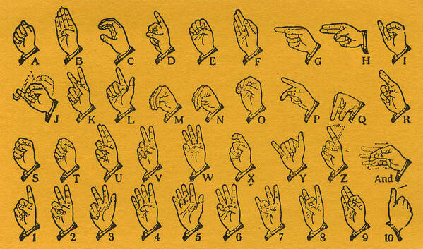Alphabet Art Print featuring the drawing Sign Language by Belterz