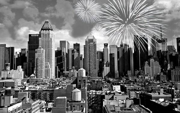 Black And White Art Print featuring the photograph Spirit of New York City by Diana Angstadt