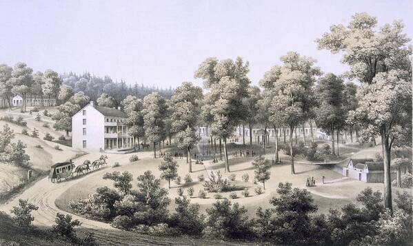 Virginia Art Print featuring the drawing Stribling Springs, Spa Village, Augusta by Edward Beyer