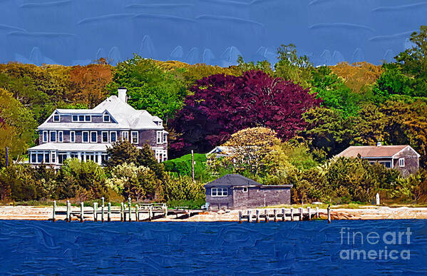 New-england Art Print featuring the painting New England Summer Homes by Kirt Tisdale