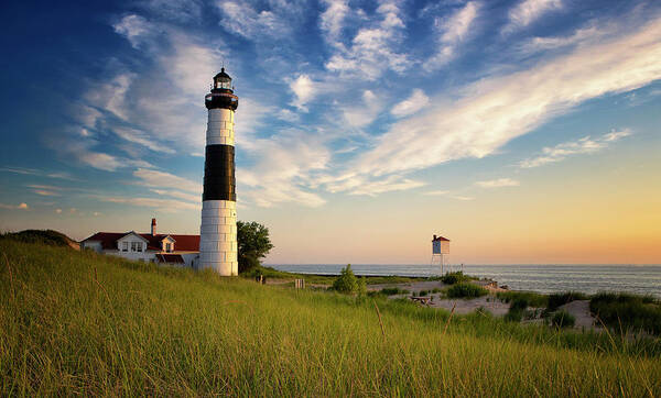 Tranquility Art Print featuring the photograph Sunset At Big Sable Point by Robby Ryke