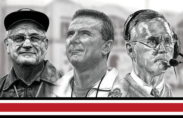 Ohio State Buckeyes Art Print featuring the digital art The Coaches by Bobby Shaw