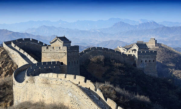 great Wall Art Print featuring the photograph The Great Wall - China by Brendan Reals