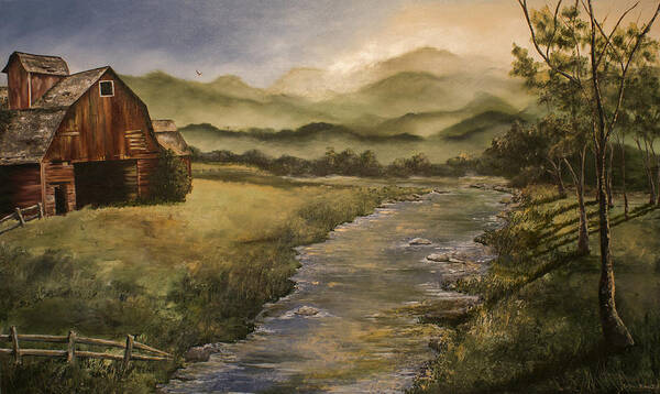 Barn Art Print featuring the painting The Miller's Dream by Katrina Nixon