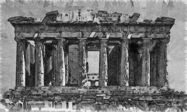 The Parthenon Art Print featuring the painting The Parthenon by George Rossidis