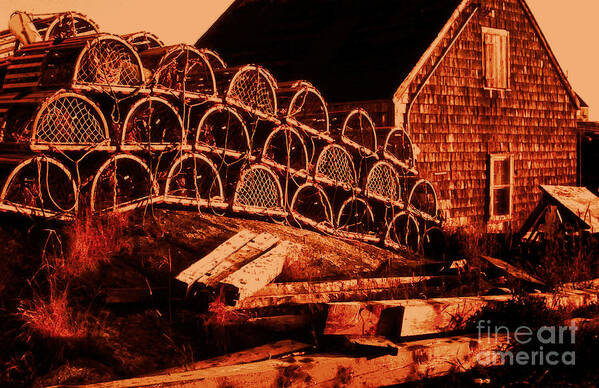 Lobster Traps Art Print featuring the photograph The Waiting Traps by Lydia Holly