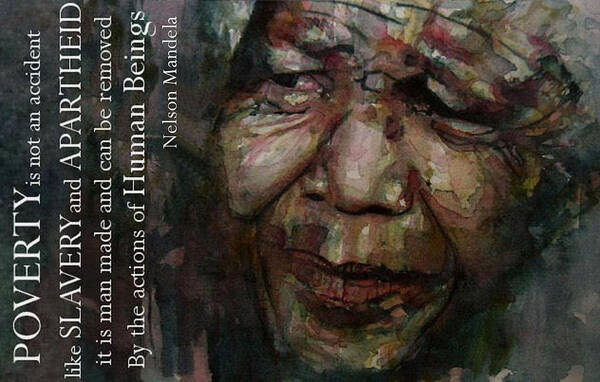 Nelson Mandela Art Print featuring the painting The World Holds It's Breathe by Paul Lovering