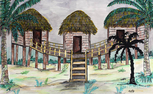 Acrylic Painting Art Print featuring the painting Tiki Island by Megan Dirsa-DuBois