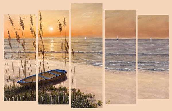 Beach Art Print featuring the painting Time Of My Life - 5 Pc Set by Diane Romanello