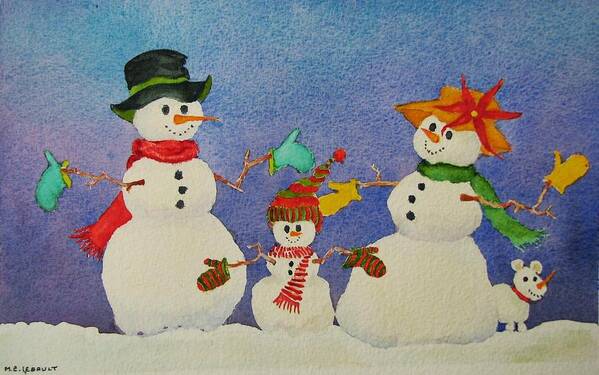 Christmas Card Art Print featuring the painting Tres Chic by Mary Ellen Mueller Legault