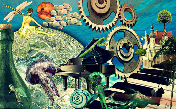 Surreal Art Print featuring the digital art Underwater Dreams by Ally White