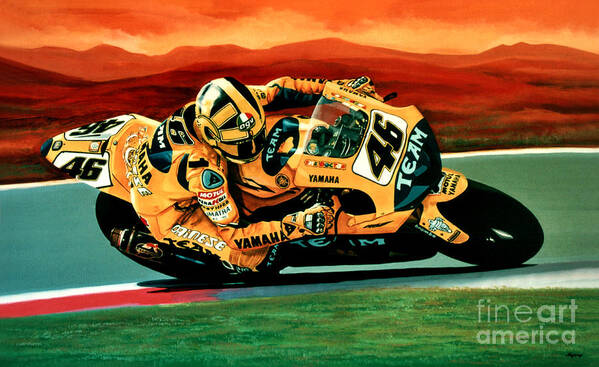 Valentino Rossi Art Print featuring the painting Valentino Rossi The Doctor by Paul Meijering