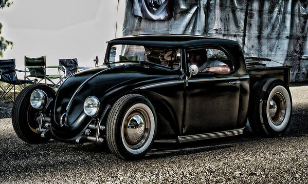 Black Art Print featuring the photograph VW Bug by Ron Roberts