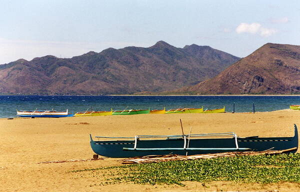 Philippines Art Print featuring the photograph Boats on South China Sea Beach by Amelia Racca