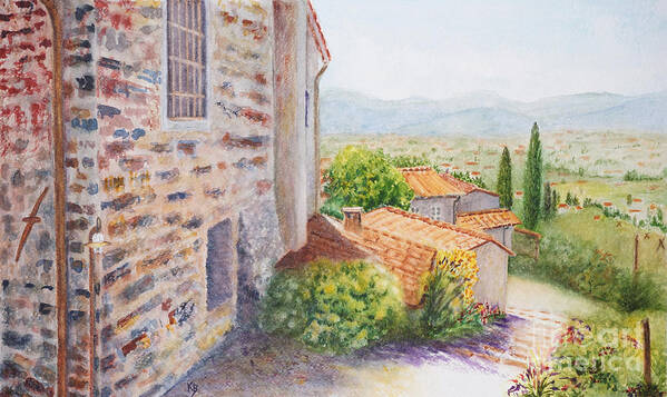 Italy Art Print featuring the painting Casale by Karen Fleschler