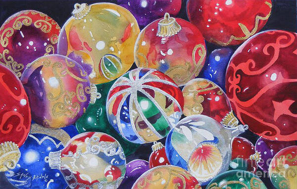 Watercolor Art Print featuring the painting Colors of Christmas ...SOLD by Sandy Brindle