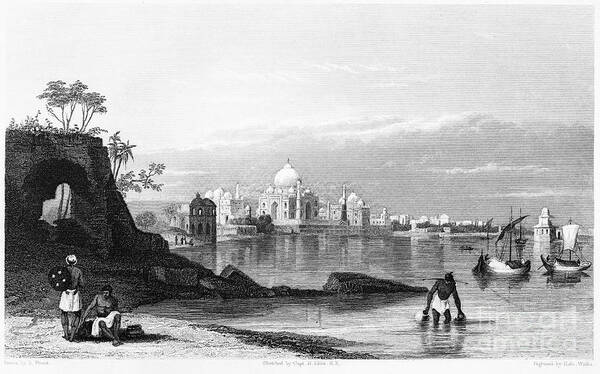 1860 Art Print featuring the photograph INDIA: TAJ MAHAL, c1860 by Granger