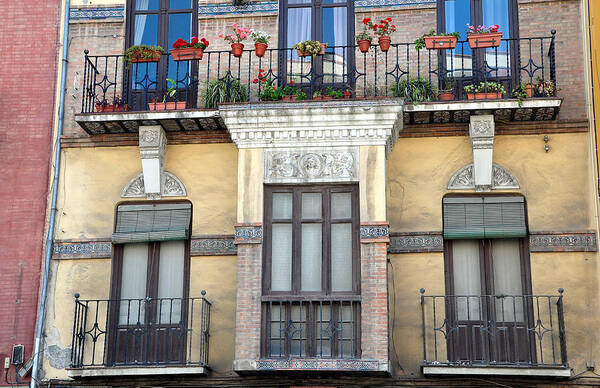 Malaga Spain Art Print featuring the photograph Malaga Spain facade by Allan Rothman
