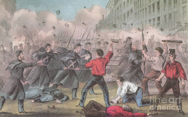 America Art Print featuring the photograph Pratt Street Riot, 1861 by Photo Researchers