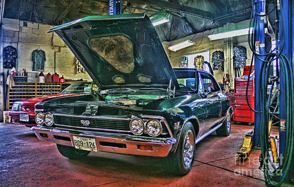 Cars Art Print featuring the photograph SS in the Shop HDR by Randy Harris