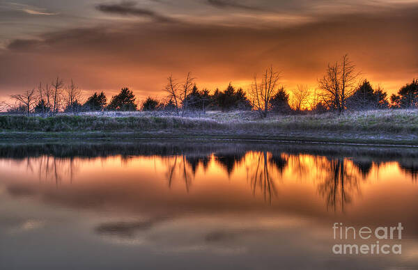 Prairie Sunset Art Print featuring the photograph Sunset over Bryzn by Art Whitton