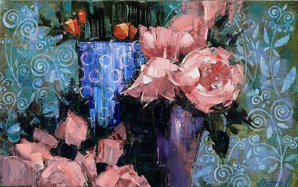 Flowers Art Print featuring the painting Vintage by Anastasija Kraineva