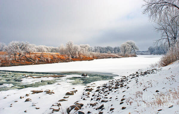 Red River Art Print featuring the photograph Winter Red River 2012 by Steve Augustin