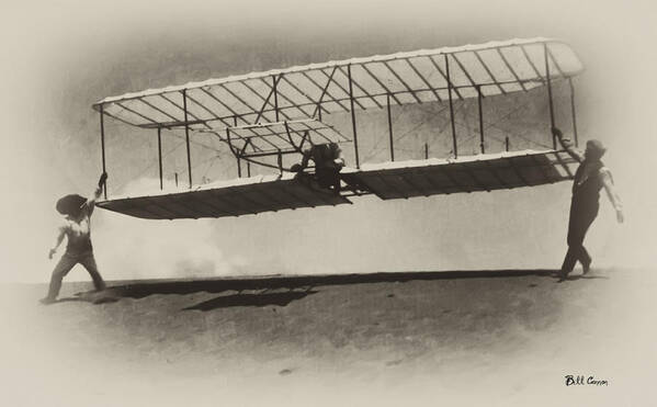 Wright Brothers - First In Flight Art Print featuring the photograph Wright Brothers by Bill Cannon
