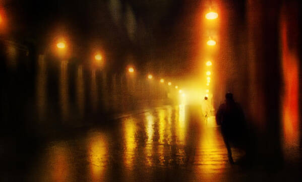 Love Art Print featuring the photograph Back to the Past. Alley of Light #2 by Jenny Rainbow