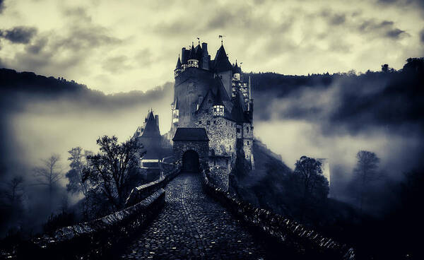 Eltz Castle Art Print featuring the photograph Castle In The Fog #1 by Mountain Dreams