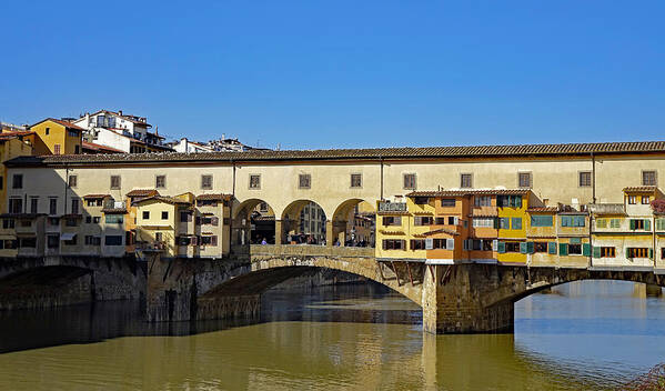 Florence Art Print featuring the photograph Ponte Vecchio Bridge In Florence Italy #1 by Rick Rosenshein