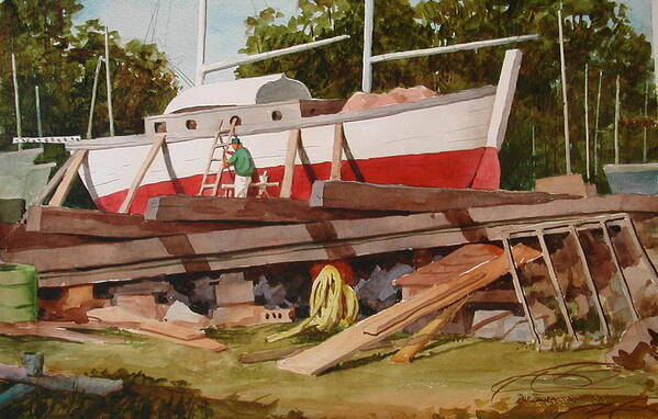 Boats Art Print featuring the painting Second Time Around by Faye Ziegler