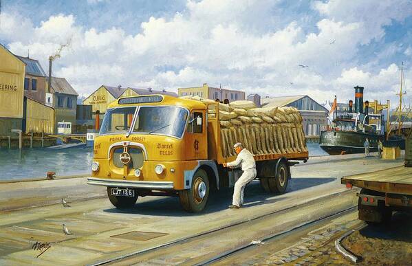 \art For Investment\ Art Print featuring the painting Seddon at Poole docks. by Mike Jeffries